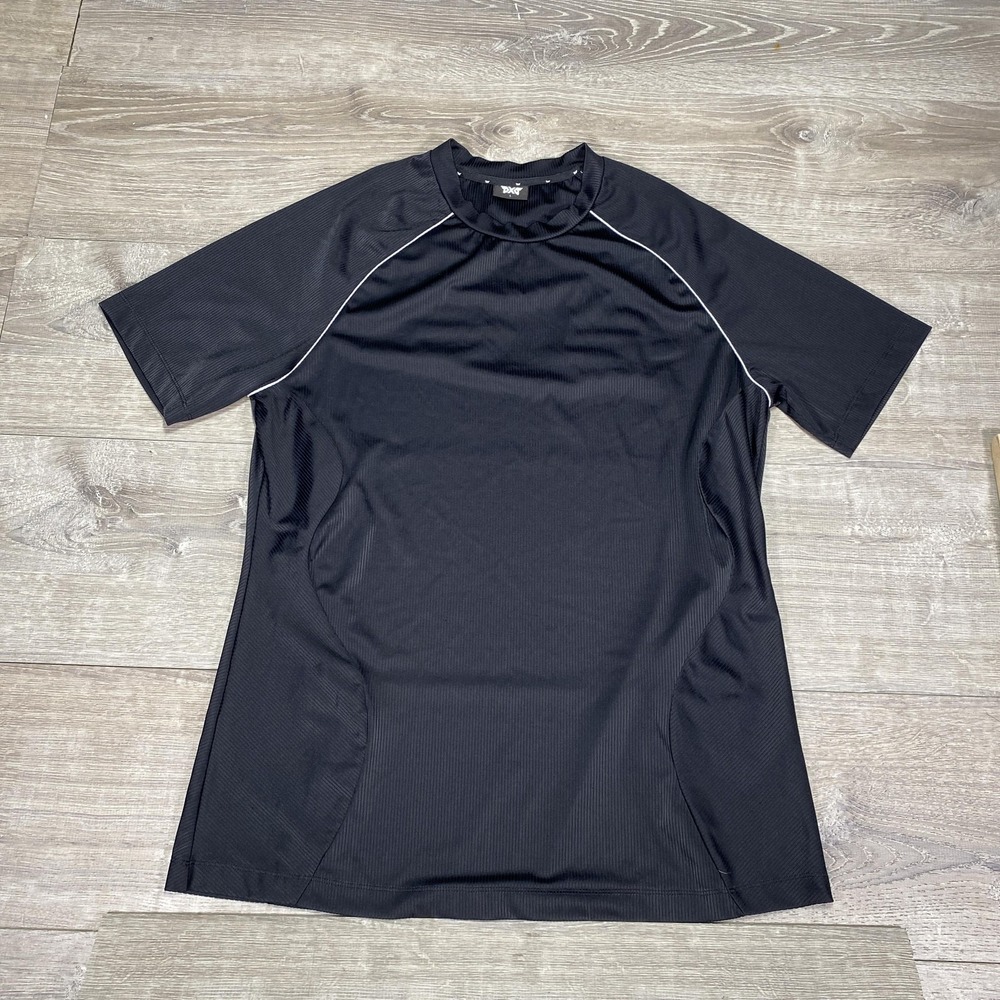 PXG Golf Shirt Mens Large Black Athletic Stretch Performance Top ML23ATTI-09NJ
